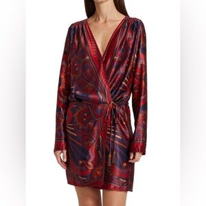 FARM Rio | Dresses | Farm Rio Womens L Red Macaw Arabesque Mini Dress Long  Sleeve Floral Boho Tribal | Poshmark